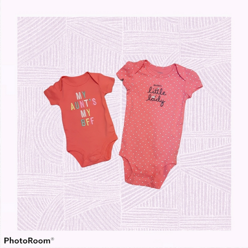 Carter's Auntie set of 2 onesies